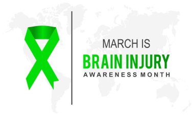 Beyin Sakatlığı Bilinci Ayı. Pankart, poster, arkaplan için sağlık farkındalığı vektör şablonu.