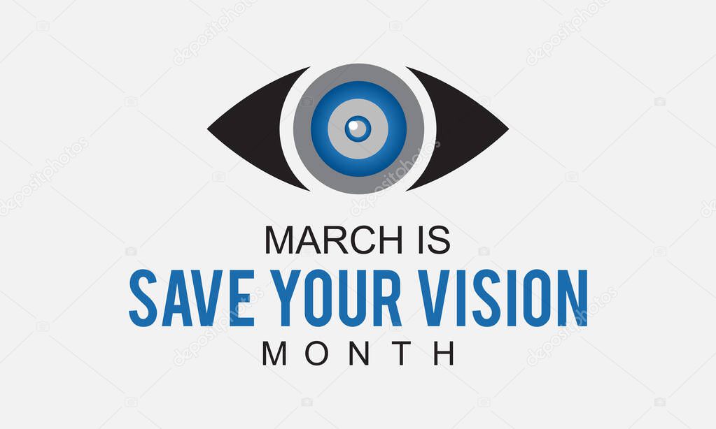 Save your vision month. Right vision vector template for banner, card, poster, background.