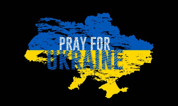 ウクライナのために祈ります ウクライナとスタンドのためのコンセプト — ストックベクタ