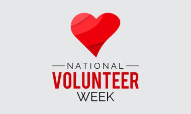 Ulusal Gönüllü Haftası. Gönüllü topluluklar afiş, kart, poster, arkaplan için şablon