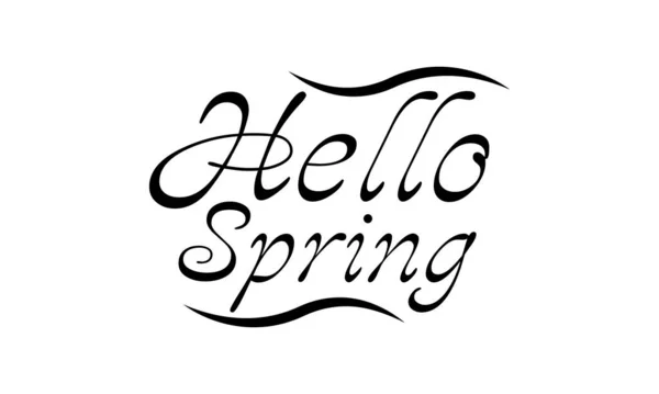 Hello Spring Springtime Spring Season Template Banner Card Poster Background — Stock Vector
