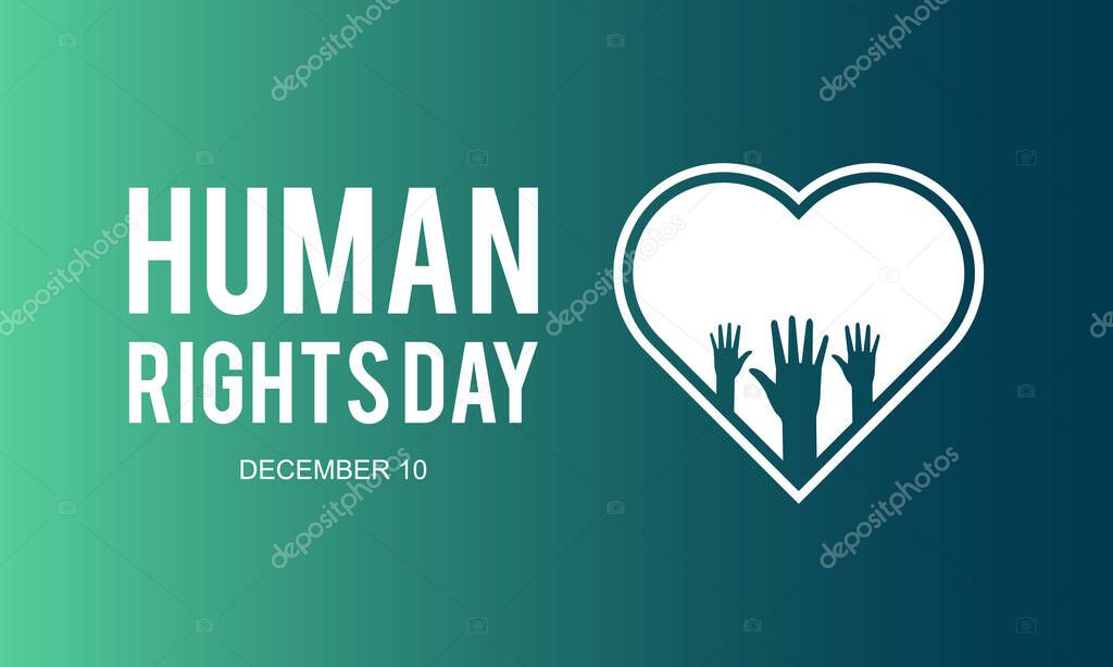 Human Rights Day. Vector template of Human Rights for banner, card, poster, background