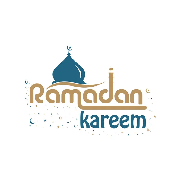 Ramadan Kareem Modello Preghiera Della Comunità Islamica Banner Cartolina Poster — Vettoriale Stock