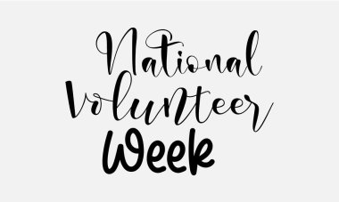 Ulusal Gönüllü Haftası. Gönüllü topluluklar afiş, kart, poster, arkaplan için şablon.