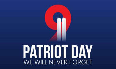 Vatanseverlik Günü. 11 Eylül 'ün anısına ABD. Pankart, poster, arkaplan için vektör şablonu.