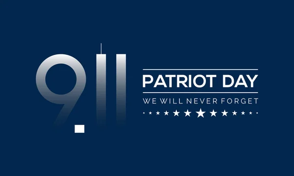 Patriot Day Memoria Dell Settembre Usa Modello Vettoriale Banner Carta — Vettoriale Stock