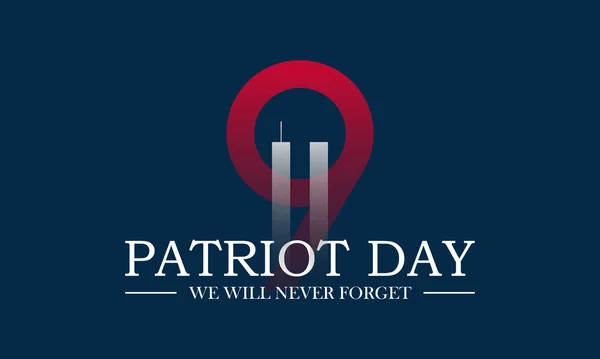 Patriot Day Minne Från September Usa Vektor Mall För Banner — Stock vektor