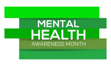 Akıl Sağlığı Bilinci Ayı. Pankart, poster, kart ve arkaplan tasarımı için sağlık farkındalığı konsept vektör şablonu.