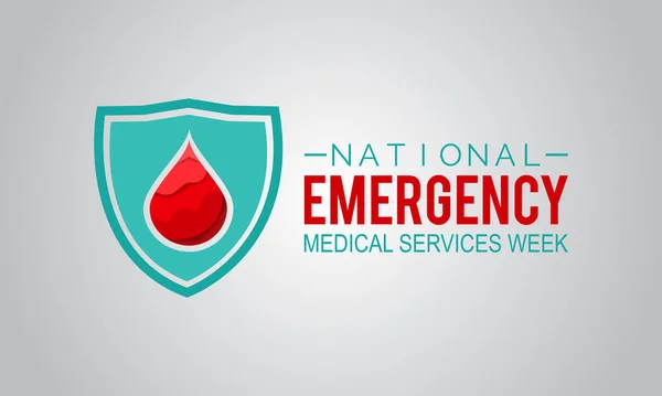 National Emergency Medical Services Week Health Medical Awareness Banner Poster — Stock Vector