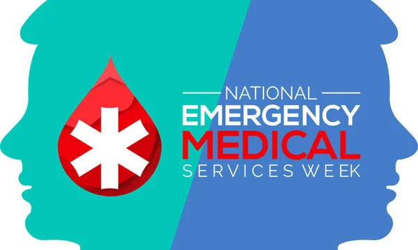 National Emergency Medical Services Week Health Medical Awareness Banner Poster — Stock Vector