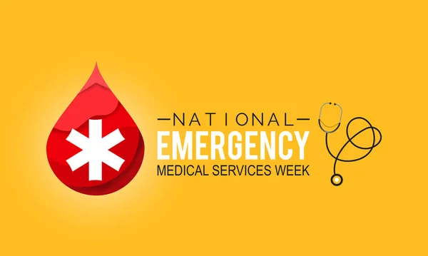 National Emergency Medical Services Week Health Medical Awareness Banner Poster — Stock Vector