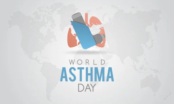 Día Mundial Del Asma Concepto Anual Día Prevención Salud Para — Vector de stock