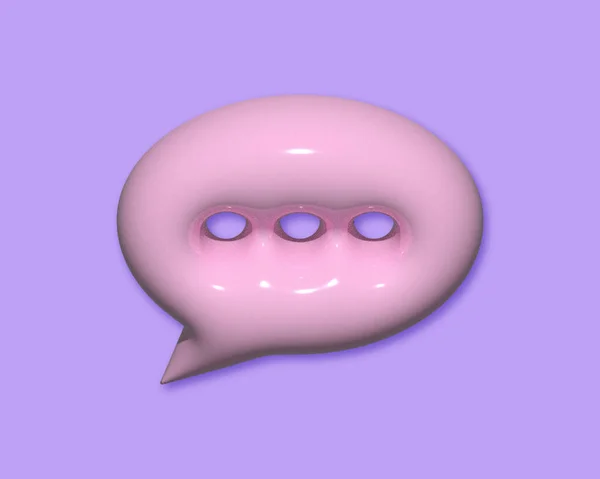 Minimal Pink Chat Bubble Purple Background Concept Social Media Messages — Stock Photo, Image