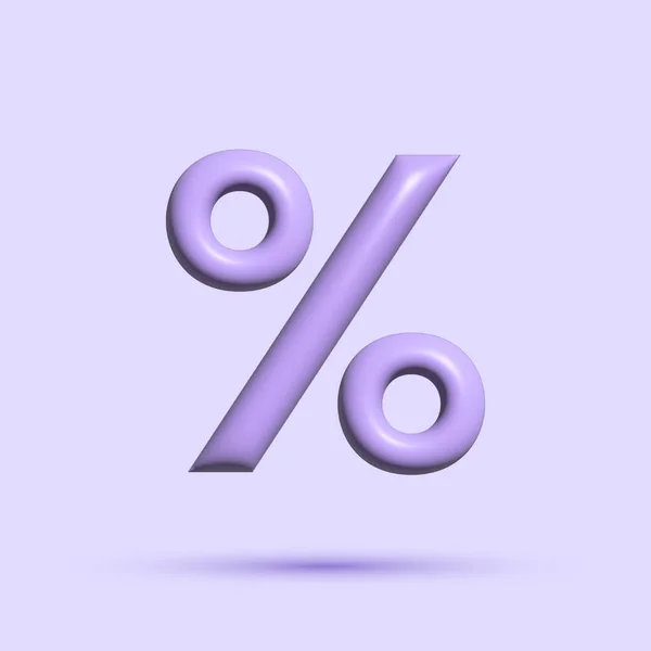 Signo Porcentaje Sobre Fondo Púrpura Claro Concepto Porcentaje Descuento Venta —  Fotos de Stock