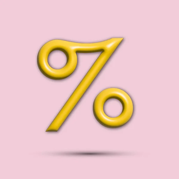 Sinal Percentagem Amarelo Fundo Laranja Conceito Percentagem Desconto Venda Promoção — Fotografia de Stock