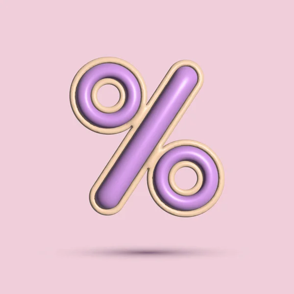 Percent Sign Orange Background Concept Percentage Discount Sale Promotion Render — ストック写真