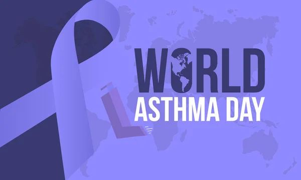 Día Mundial Del Asma Concepto Anual Día Prevención Salud Para — Vector de stock