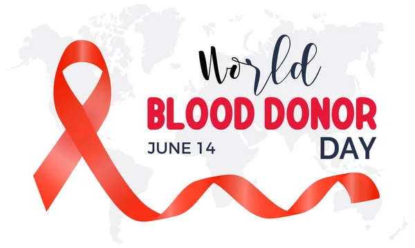 Světový Den Dárců Krve Června Každoroční Koncepce Povědomí Zdraví Pro — Stockový vektor