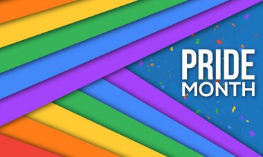 LGBTQ mutlu gurur aylarını kutluyor. Lgbt gökkuşağı işareti pankart, poster, kart ve arkaplan tasarımı için gurur kutlaması kavramı.