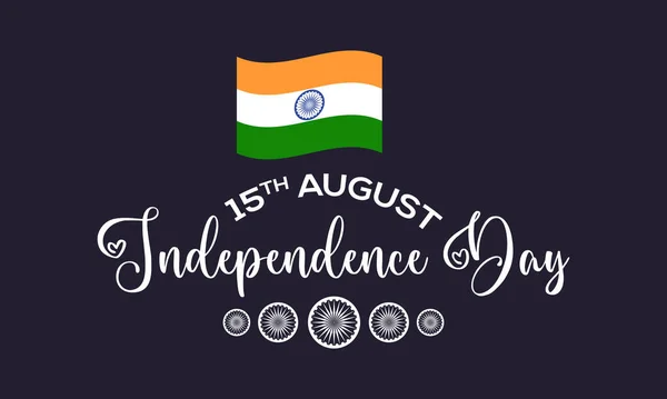 Independence Day 15Th August Indian Patriotism Holiday Template Banner Card — Image vectorielle