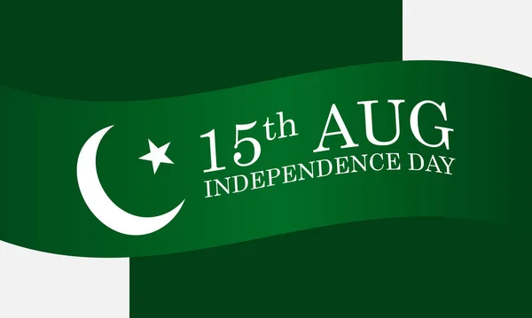 Independence Day 14Th August Pakistan Patriotism Holiday Template Banner Card — Image vectorielle