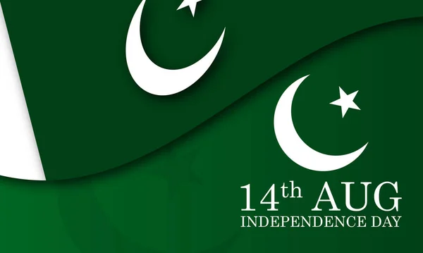 Independence Day 14Th August Pakistan Patriotism Holiday Template Banner Card — Image vectorielle