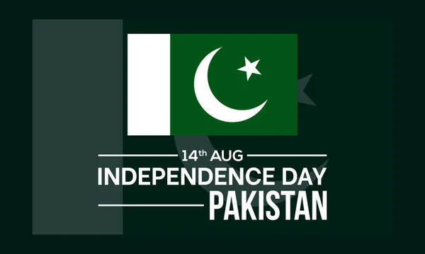 Independence Day 14Th August Pakistan Patriotism Holiday Template Banner Card — ストックベクタ