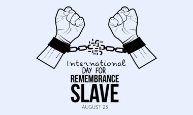 International Day for the Remembrance of the Slave Trade and its Abolition calligraphic banner design on isolated background.