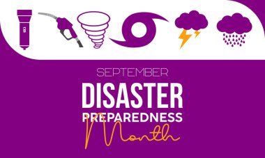Vector illustration design concept of disaster preparedness month observed on every september.