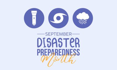 Vector illustration design concept of disaster preparedness month observed on every september.