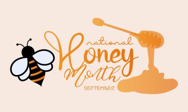 Vector illustration design concept of national honey month observed on every September.
