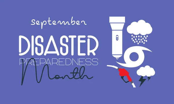 Vector Illustration Design Concept Disaster Preparedness Month Observed Every September — Vettoriale Stock