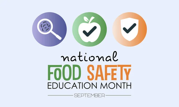 Vector Illustration Design Concept National Food Safety Education Month Observed — Stock Vector