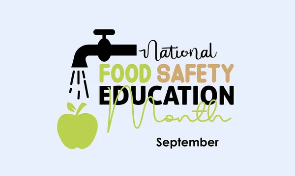 Vector Illustration Design Concept National Food Safety Education Month Observed —  Vetores de Stock