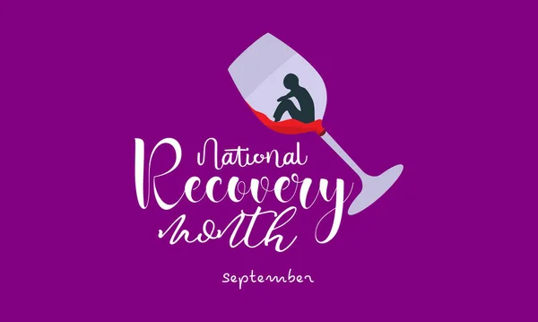 Vector Illustration Design Concept National Recovery Month Observed Every September — Stock Vector