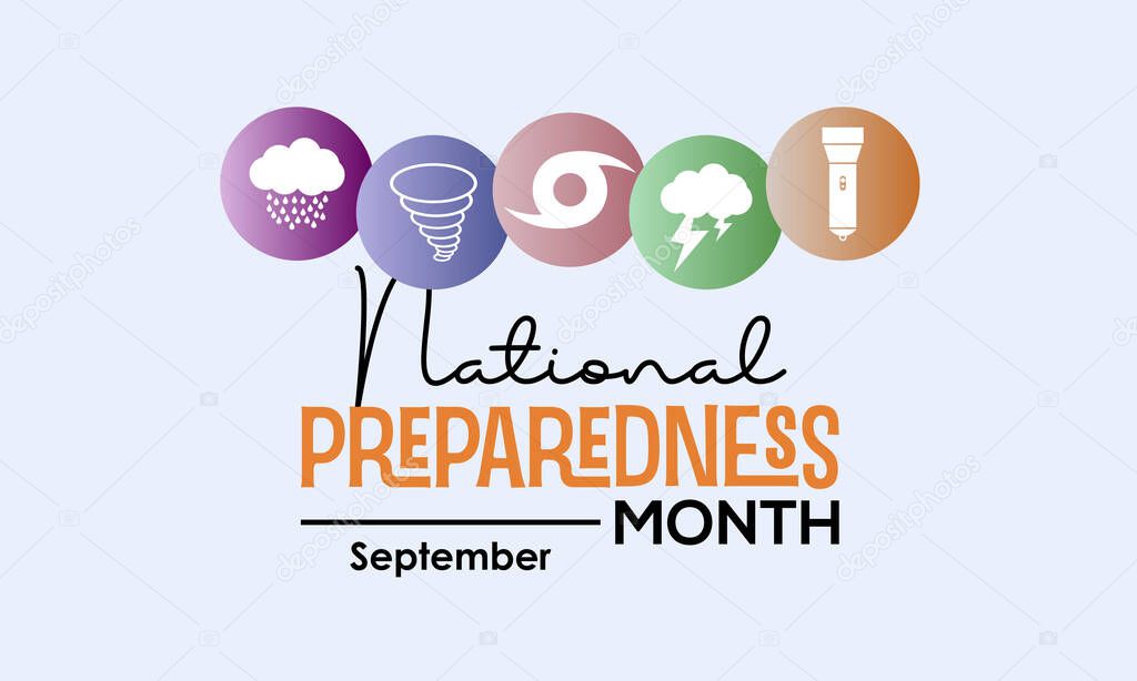 Vector illustration design concept of national preparedness month observed on every september.
