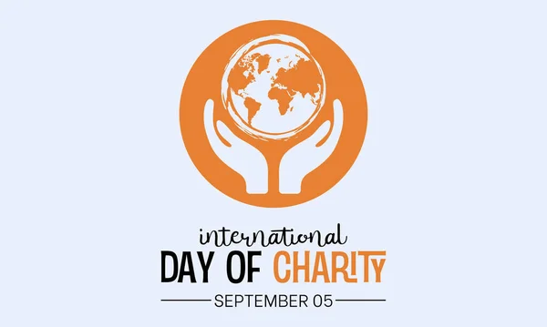 Vector Illustration Design Concept International Day Charity Observed Every September — Stockvector