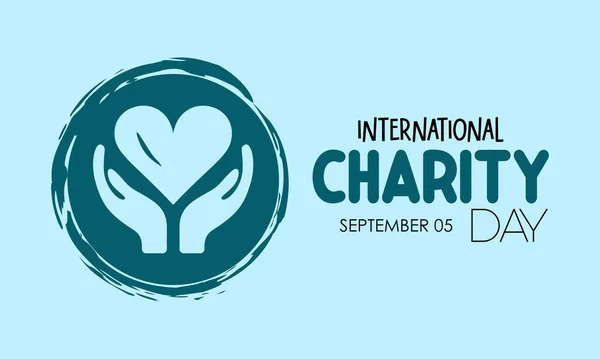 Vector Illustration Design Concept International Day Charity Observed Every September — Stockvector