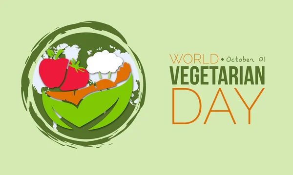 Vector Illustratie Ontwerp Concept Van Wereld Vegetarische Dag Waargenomen Oktober — Stockvector