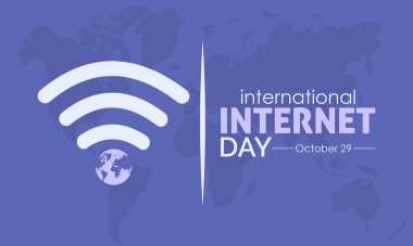 Uluslararası internet gününün 29 Ekim 'de gözlemlenen vektör illüstrasyon tasarımı konsepti