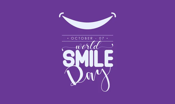 Konsep Desain Ilustrasi Vektor Hari Senyum Sedunia Dirayakan Pada Oktober - Stok Vektor