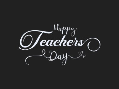 Mutlu Öğretmenler Günü kaligrafi tasarım konsepti. Kutlama kartları, afişler ve el ilanları için kutlama tasarımı.