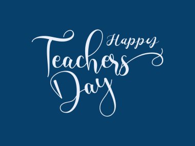 Mutlu Öğretmenler Günü kaligrafi tasarım konsepti. Kutlama kartları, afişler ve el ilanları için kutlama tasarımı.