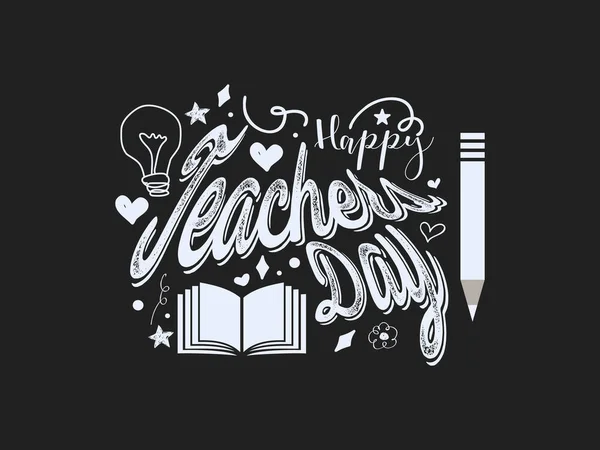 Happy Guru Hari Tulisan Tangan Vektor Desain Ilustrasi Dengan Dekoratif - Stok Vektor