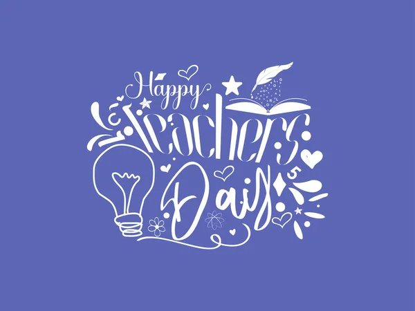 Концепция Дизайна Векторной Иллюстрации Счастливого Дня Учителя Декоративными Каракулями — стоковый вектор
