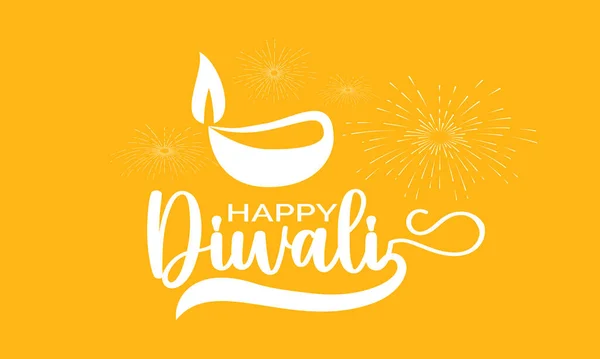 Happy Diwali Deepavali Calligraphie Lettre Concept Conception Vecteur Design Festival — Image vectorielle