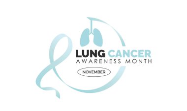 Akciğer Kanseri Farkındalığı Ayı 'nın her Kasım ayında gözlemlenen vektör illüstrasyon konsepti