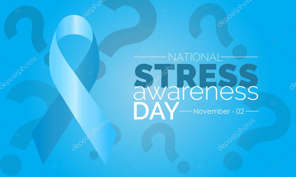 Vector illustration design concept of National Stress Awareness Day observed on November 2
