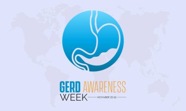 20-26 Kasım 'da GERD (Gastroözofageal Reflü Hastalığı) Farkındalık Haftası' nda gözlemlenen vektör illüstrasyon tasarımı kavramı