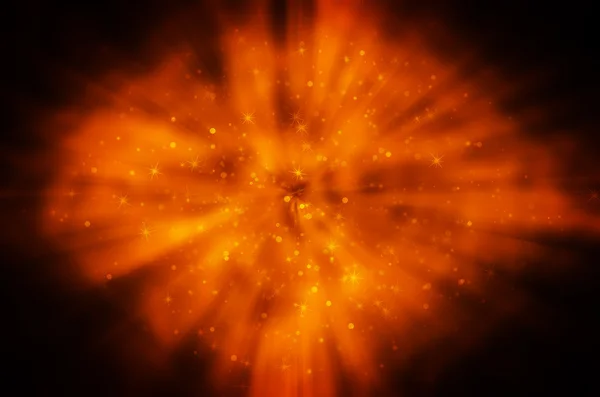 オレンジ色の背景の星ライト — ストック写真